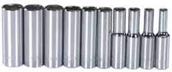 Blackhawk by Proto - 10 Piece 1/4" Drive Deep Well Socket Set - 6 Points, 4mm to 13mm Range, Metric Measurement Standard - Exact Industrial Supply