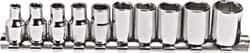 Blackhawk by Proto - 10 Piece 1/4" Drive Socket Set - 12 Points, 5mm to 13mm Range, Metric Measurement Standard - Exact Industrial Supply