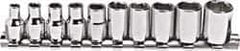 Blackhawk by Proto - 10 Piece 1/4" Drive Socket Set - 12 Points, 5mm to 13mm Range, Metric Measurement Standard - Exact Industrial Supply