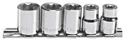 Blackhawk by Proto - 5 Piece 3/8" Drive Socket Set - 8 Points, 1/4" to 1/2" Range, Inch Measurement Standard - Exact Industrial Supply