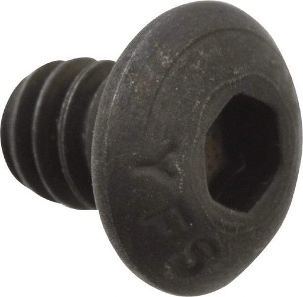 Value Collection - #10-24 UNC Hex Socket Drive, Button Screw - Alloy Steel, Black Oxide Finish, Fully Threaded, 1/4" Length Under Head - Exact Industrial Supply