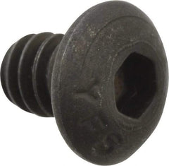 Value Collection - #10-24 UNC Hex Socket Drive, Button Screw - Alloy Steel, Black Oxide Finish, Fully Threaded, 1/4" Length Under Head - Exact Industrial Supply