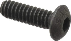 Value Collection - #10-24 UNC Hex Socket Drive, Button Screw - Alloy Steel, Black Oxide Finish, Fully Threaded, 5/8" Length Under Head - Exact Industrial Supply