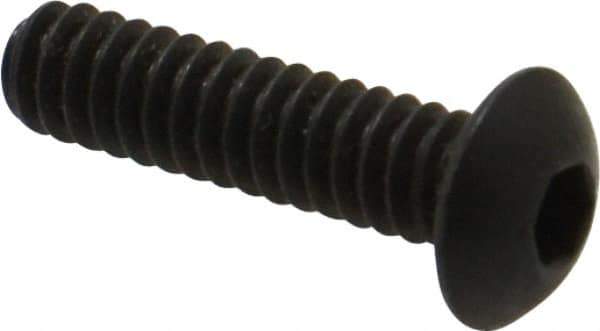 Value Collection - #10-24 UNC Hex Socket Drive, Button Screw - Alloy Steel, Black Oxide Finish, Fully Threaded, 3/4" Length Under Head - Exact Industrial Supply
