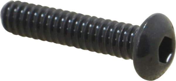 Value Collection - #10-24 UNC Hex Socket Drive, Button Screw - Alloy Steel, Black Oxide Finish, Fully Threaded, 7/8" Length Under Head - Exact Industrial Supply