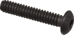 Value Collection - #10-24 UNC Hex Socket Drive, Button Screw - Alloy Steel, Black Oxide Finish, Fully Threaded, 1" Length Under Head - Exact Industrial Supply