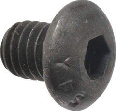 Value Collection - #10-32 UNF Hex Socket Drive, Button Screw - Alloy Steel, Black Oxide Finish, Fully Threaded, 1/4" Length Under Head - Exact Industrial Supply