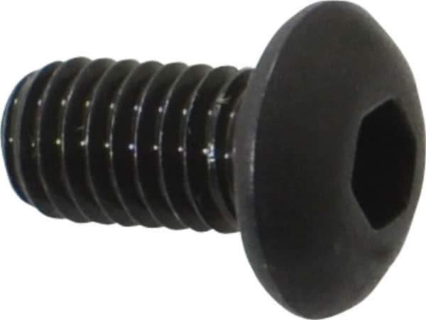 Value Collection - #10-32 UNF Hex Socket Drive, Button Screw - Alloy Steel, Black Oxide Finish, Fully Threaded, 3/8" Length Under Head - Exact Industrial Supply
