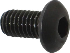 Value Collection - #10-32 UNF Hex Socket Drive, Button Screw - Alloy Steel, Black Oxide Finish, Fully Threaded, 3/8" Length Under Head - Exact Industrial Supply