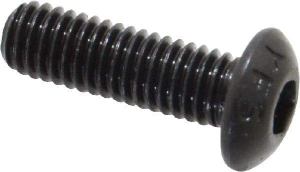 Value Collection - #10-32 UNF Hex Socket Drive, Button Screw - Alloy Steel, Black Oxide Finish, Fully Threaded, 5/8" Length Under Head - Exact Industrial Supply