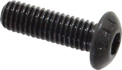 Value Collection - #10-32 UNF Hex Socket Drive, Button Screw - Alloy Steel, Black Oxide Finish, Fully Threaded, 5/8" Length Under Head - Exact Industrial Supply
