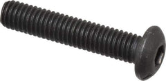 Value Collection - #10-32 UNF Hex Socket Drive, Button Screw - Alloy Steel, Black Oxide Finish, Fully Threaded, 1" Length Under Head - Exact Industrial Supply