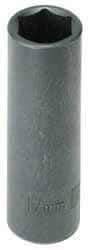 Armstrong - 3/8" Drive 14mm Deep Impact Socket - 6 Points, 2-33/64" OAL - Exact Industrial Supply