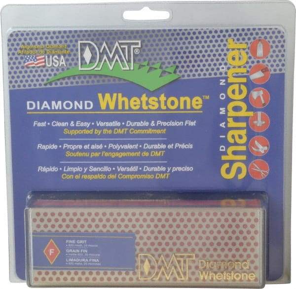 DMT - 6" Long x 2" Wide x 3/4" Thick, Diam ond Sharpening Stone - Rectangle, 600 Grit, Fine Grade - Exact Industrial Supply