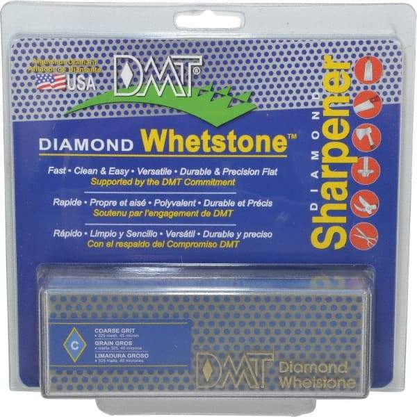 DMT - 6" Long x 2" Wide x 3/4" Thick, Diam ond Sharpening Stone - Rectangle, 325 Grit, Coarse Grade - Exact Industrial Supply