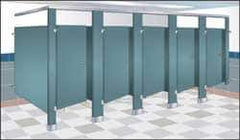 Bradley - Washroom Partition Steel Pilaster - 10 Inch Wide x 79-13/16 Inch High, ADA Compliant Stall Compatibility, Warm Gray - Exact Industrial Supply