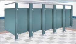 Bradley - Washroom Partition Steel Pilaster - 18 Inch Wide x 79-13/16 Inch High, ADA Compliant Stall Compatibility, Almond - Exact Industrial Supply