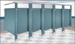 Bradley - Washroom Partition Steel Pilaster - 6 Inch Wide x 79-13/16 Inch High, ADA Compliant Stall Compatibility, Almond - Exact Industrial Supply
