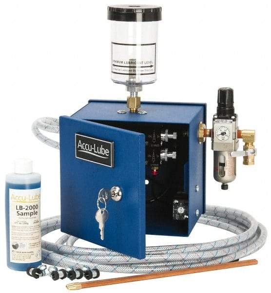 Accu-Lube - 2 Outlet, 10 Ounce Tank Capacity, Micro Lubricant System - 12' Coolant Line Length - Exact Industrial Supply