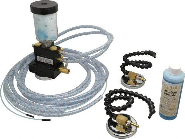 Accu-Lube - 2 Outlet, 10 Ounce Tank Capacity, Micro Lubricant System - 12' Coolant Line Length - Exact Industrial Supply