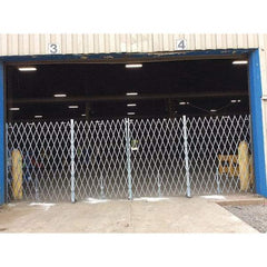 Illinois Engineered Products - 8' High Bi-Parting Folding Gates - Galvanized Steel, Silver - Exact Industrial Supply