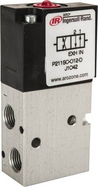 ARO/Ingersoll-Rand - 1/8", 3-Way Stacking Solenoid Valve - 120 VAC, 0.2 CV Rate, 2.4" High - Exact Industrial Supply