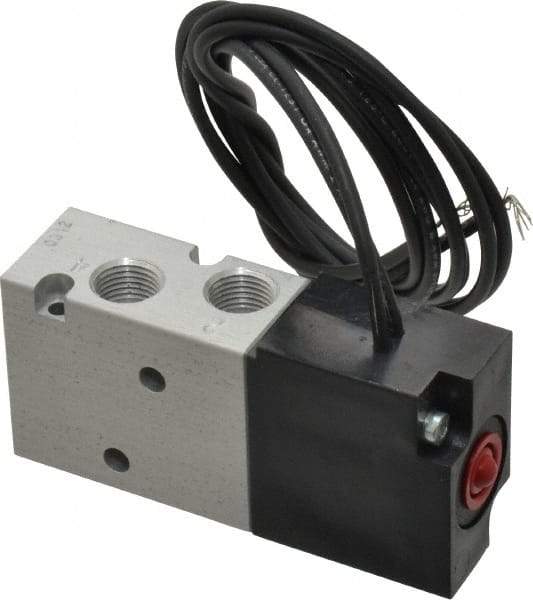 ARO/Ingersoll-Rand - 1/8", 4-Way Body Ported Stacking Solenoid Valve - 24 VDC, 0.2 CV Rate, 2.8" High - Exact Industrial Supply