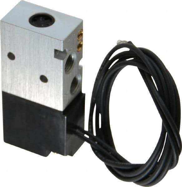 ARO/Ingersoll-Rand - 1/8", 4-Way Body Ported Stacking Solenoid Valve with Speed Control - 12 VDC, 0.2 CV Rate, 2.8" High - Exact Industrial Supply