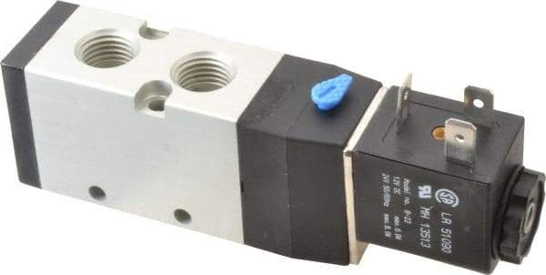 ARO/Ingersoll-Rand - 1/4", 4-Way 2-Position Maxair Stacking Solenoid Valve - 12 VDC, 0.7 CV Rate, 1.37" High - Exact Industrial Supply