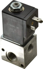 ARO/Ingersoll-Rand - 1/4", CAT Series 3-Way 2-Position Stacking Solenoid Valve - 12 VDC, 0.2 CV Rate, 3-1/2" High - Exact Industrial Supply