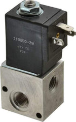 ARO/Ingersoll-Rand - 1/4", CAT Series 3-Way 2-Position Stacking Solenoid Valve - 24 VDC, 0.2 CV Rate, 3-1/2" High - Exact Industrial Supply