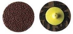 Made in USA - 3" Disc Diam, 600 Grit, Aluminum Oxide Quick Change Disc - Type S Attaching System, Coated, Brown, Super Fine Grade - Exact Industrial Supply