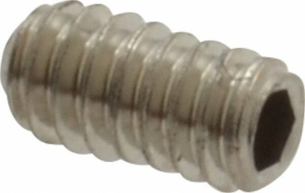 Value Collection - #3-48 UNC, 3/16" OAL, Cup Point Set Screw - Grade 18-8 Stainless Steel, 0.05" Key - Exact Industrial Supply