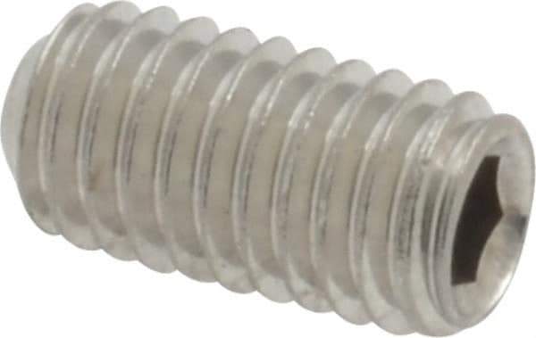 Value Collection - #10-32 UNF, 3/8" OAL, Cup Point Set Screw - Grade 18-8 Stainless Steel, 3/32" Key - Exact Industrial Supply