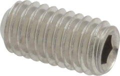Value Collection - #10-32 UNF, 3/8" OAL, Cup Point Set Screw - Grade 18-8 Stainless Steel, 3/32" Key - Exact Industrial Supply
