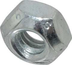 Value Collection - 1/4-20 UNC Grade C Hex Lock Nut with Distorted Thread - 7/16" Width Across Flats, 7/32" High, Cadmium Clear-Plated Finish - Exact Industrial Supply