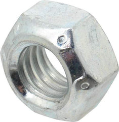 Value Collection - 7/16-14 UNC Grade C Hex Lock Nut with Distorted Thread - 11/16" Width Across Flats, 3/8" High, Cadmium Clear-Plated Finish - Exact Industrial Supply