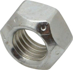 Value Collection - 9/16-12 UNC Grade C Hex Lock Nut with Distorted Thread - 7/8" Width Across Flats, 31/64" High, Cadmium Clear-Plated Finish - Exact Industrial Supply