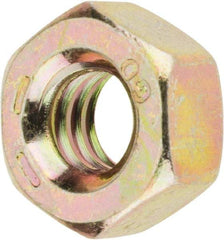 Value Collection - 1/4-20 UNC Steel Right Hand Hex Nut - 7/16" Across Flats, 7/32" High, Zinc Yellow Dichromate Finish - Exact Industrial Supply