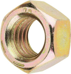 Value Collection - 1/2-13 UNC Steel Right Hand Hex Nut - 3/4" Across Flats, 7/16" High, Zinc Yellow Dichromate Finish - Exact Industrial Supply
