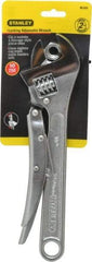 Stanley - 10" Locking Adjustable Wrench - Chrome Vanadium Steel, Chrome Finish - Exact Industrial Supply