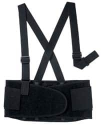 Size L, Hook and Loop, Elastic Belt with Adjustable Shoulder Straps 42 to 52 Waist, 8 Inch Wide, Black