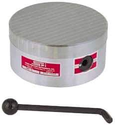 Suburban Tool - Standard Pole Round Permanent Magnetic Rotary Chuck - 6-1/4" Wide x 3" High, Ceramic - Exact Industrial Supply