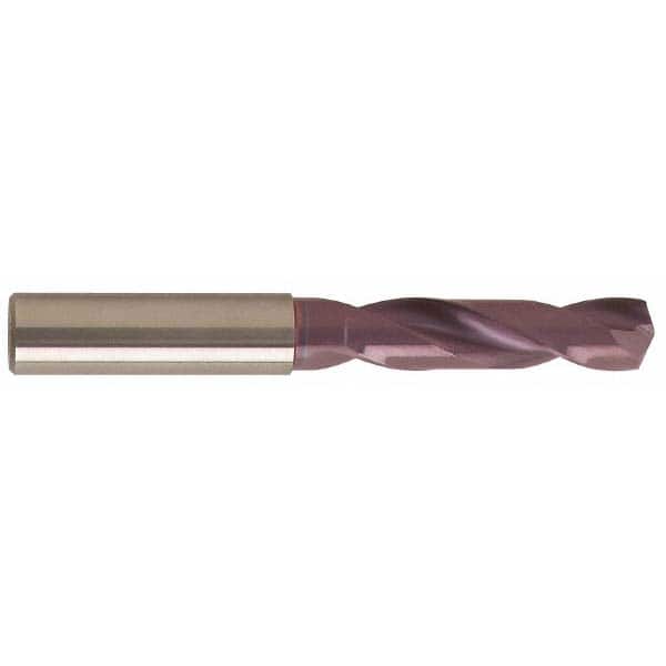 Screw Machine Length Drill Bit: 0.5984″ Dia, 140 °, Solid Carbide FIREX Finish, Right Hand Cut, Spiral Flute, Straight-Cylindrical Shank, Series 5510