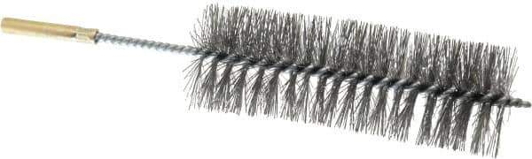 Value Collection - 1-1/2" Diam Helical Steel Tube Brush - 0.012" Filament Diam, 2-1/2" Brush Length, 4" OAL, 1/4" Diam Shank - Exact Industrial Supply