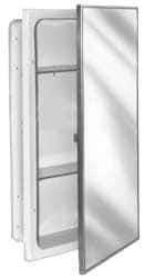 Bradley - 3 Shelf Recessed Mount Metal Medicine Cabinet - 26" High x 16" Wide x 4-1/2" Deep, Adjustable Shelves - Exact Industrial Supply