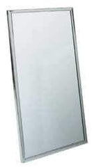 Made in USA - 18 Inch Wide x 36 Inch High, Theft Resistant Rectangular Glass Washroom Mirror - Stainless Steel Frame - Exact Industrial Supply