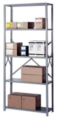 Lyon - 5 Shelf Starter Open Steel Shelving - 600 Lb Capacity, 36" Wide x 84" High x 12" Deep, Gray - Exact Industrial Supply