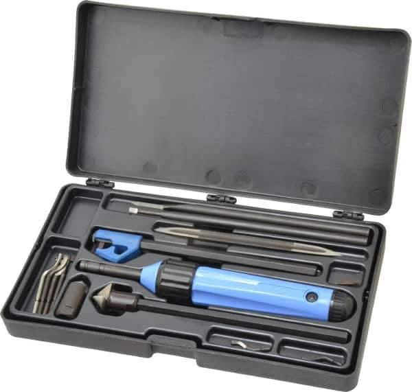 Noga - 18 Piece High Speed Steel Blade Hand Deburring Tool Set - C, D, L, N, S Blade Holder, S10, S20, S30, S101;C12, C20;N1, N2;T-120;D50, D66;L1 Blades, For Holes, Straight Edge, Curved Edge, Bushing Scraping, Pipe Cross Holes - Exact Industrial Supply