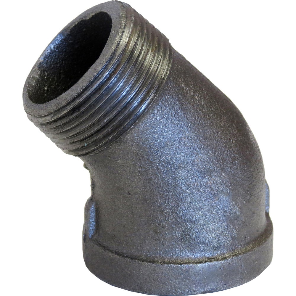 Black Pipe Fittings; Fitting Type: Street Elbow; Fitting Size: 1/8″; Material: Malleable Iron; Finish: Black; Fitting Shape: 45 ™ Elbow; Thread Standard: NPT; Connection Type: Threaded; Lead Free: No; Standards:  ™ASME ™B1.2.1; ASME ™B16.3;  ™UL ™Listed